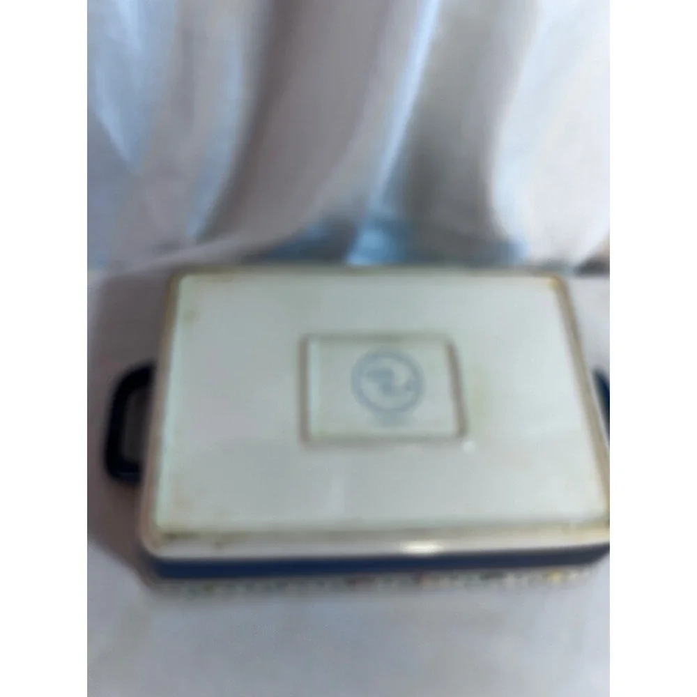 Pioneer Woman Baking Dish 9.5x7 Blue Floral Stoneware Rectangular Baker Kitchen